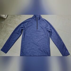 Banana Republic Women's 1/4 Zip Blue Heather Women's Pullover Moisture Wicking